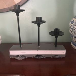 11”x4” set of 3 tapers metal candle holders